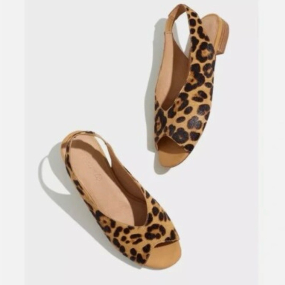 Madewell Tavi Slingback Sandal shoes in Leopard Calf Hair - Picture 2 of 13